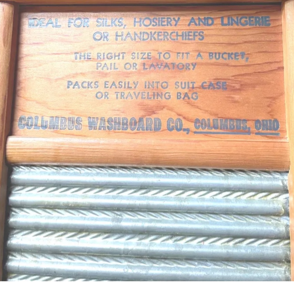Vintage Scanty Handy Wooden Washboard with Metal Scrubbing Surface for Lingerie - Picture 9 of 9